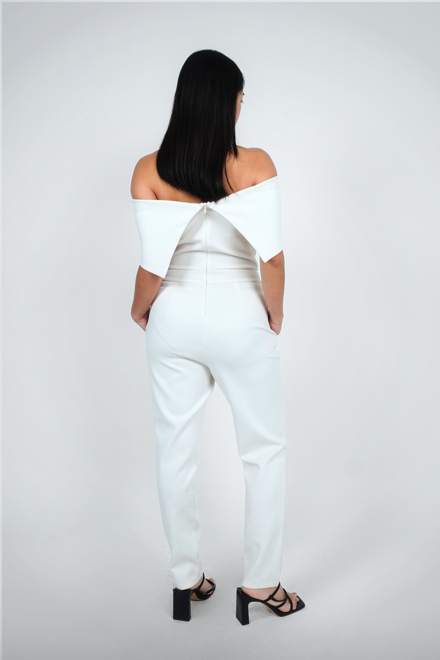 White Off-Shoulder Jumpsuit