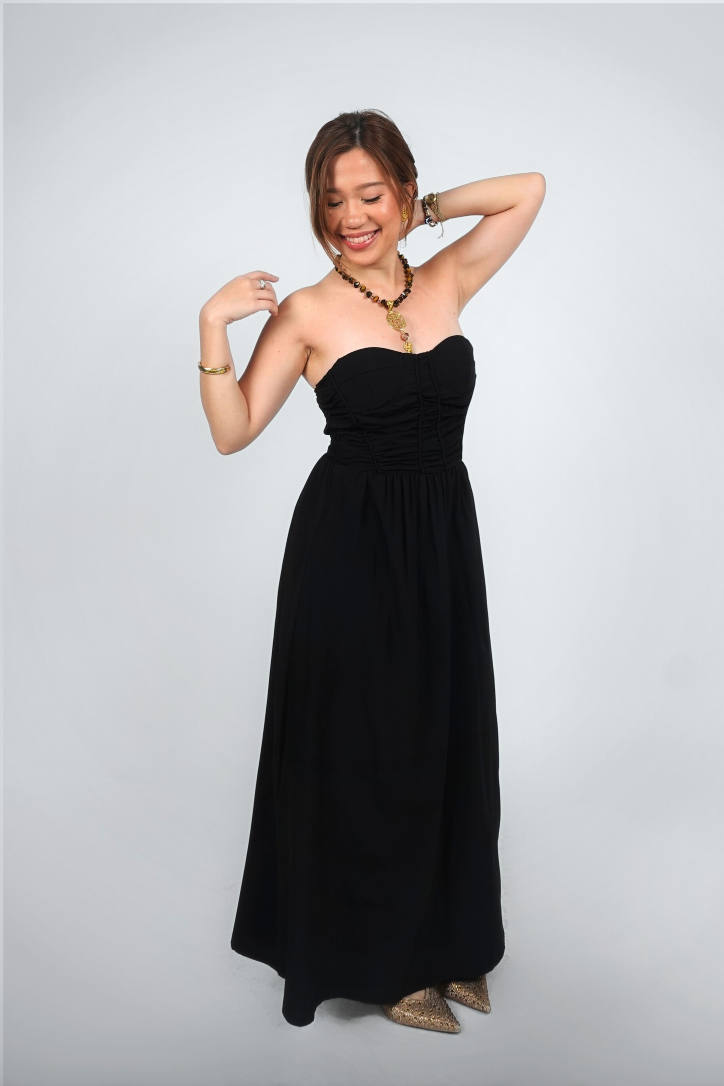Black Strapless Maxi Dress