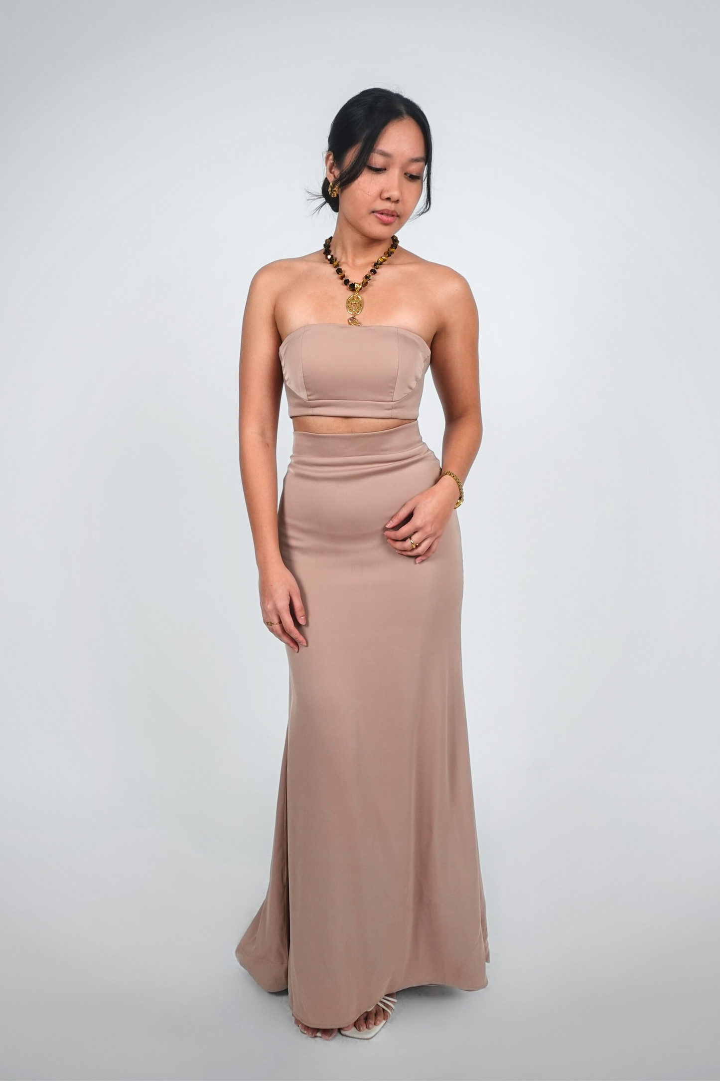 Blush Pink Two-Piece Maxi