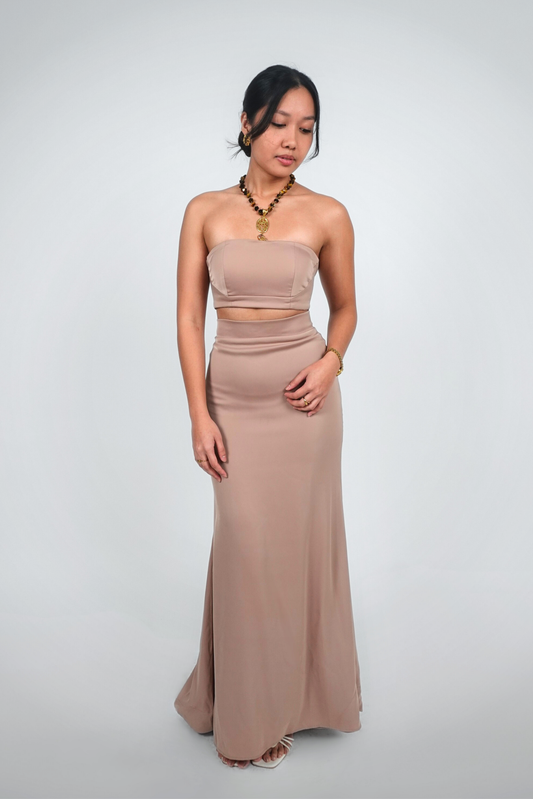 Blush Pink Two-Piece Maxi